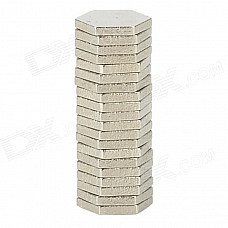 10mm Hexagonal Shape NdFeB Magnet - Silver (20 PCS)