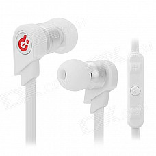 Syllable G02-004 Stylish In-Ear Earphones w/ Microphone / Cable Control for Samsung - White + Silver