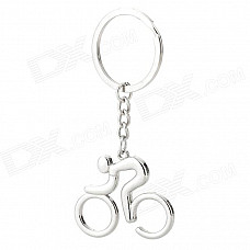 Bicycle Man Style Zinc Alloy Keychain - Silver