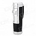 FS633 Windproof Outdoor Dual-Flame Butane Gas Jet Lighter - Silver + Black