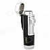 FS633 Windproof Outdoor Dual-Flame Butane Gas Jet Lighter - Silver + Black