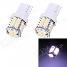 T10 5W 400lm 10 x SMD 7020 LED White Light Car Steering / Signal / Corner Lamp - (DC 12V / 2 PCS)