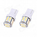 T10 5W 400lm 10 x SMD 7020 LED White Light Car Steering / Signal / Corner Lamp - (DC 12V / 2 PCS)