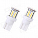 T10 5W 400lm 10 x SMD 7020 LED White Light Car Steering / Signal / Corner Lamp - (DC 12V / 2 PCS)