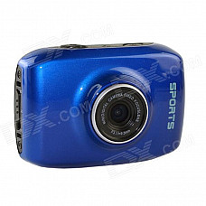 DV123 Outdoor Sports Waterproof HD 2.0 TFT 1.3MP CMOS Camera w/ TF / Mini USB Set - Blue + Black