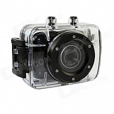 DV123 Outdoor Sports Waterproof HD 2.0 TFT 1.3MP CMOS Camera w/ TF / Mini USB Set - Black