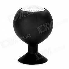 Portable Rechargeable 2-Channel Speaker w/ Suction Cup - Black + White