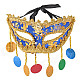 G-3321 Fashionable Plastic + Cloth Mask for Halloween / Costume Party - Golden + Blue