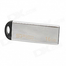 SP Mini Stainless Steel Housing USB Flash Drive - Silver + Black (16GB)