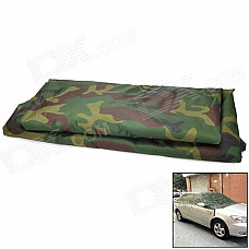 Sun Shade Water Resistant Dust-Proof Anti-Scratching Flocking Fabric Car Cover - Camouflage