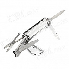 Multifuncation Zinc Alloy Scissors / Nail Clipper / Knife / File Keychain