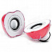 D01XD Apple Shaped Mini Portable USB Powered Stereo Speakers - Red + White + Black (2 PCS)