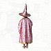 Children's Satin Cloak Costume w/ Hat for Halloween - Pink + Golden (Size-L)
