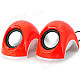 E-04 Mini Portable USB Powered 3.5mm Plug Stereo Speakers - Orange + White + Silvery White (2 PCS)