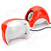 E-04 Mini Portable USB Powered 3.5mm Plug Stereo Speakers - Orange + White + Silvery White (2 PCS)