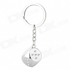 Stylish Dice Style Zinc Alloy Keychain - Silver