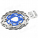 Motorcycle CNC Floating Front Brake Disc Rotors w/ Caliper Adapter - Blue + Silver