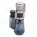 COHIBA Fashionable Windproof 3-Flame Butane Lighter - Deep Blue + Black + Silver