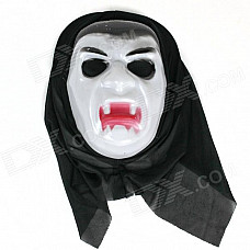 Halloween Vampire Mask - White + Black + Red