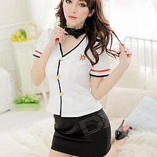 Stewardess Sexy Female Police Uniforms - Black