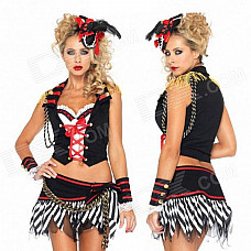 11324 European and American Fashion Women's Sexy Stage Performance Clothing - Black (Free Size)