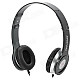 OVLENG OV-X1 Stylish Stereo Headphones w/ Microphone - Black + Silver (3.5mm Plug / 1.2m)