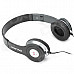 OVLENG OV-X1 Stylish Stereo Headphones w/ Microphone - Black + Silver (3.5mm Plug / 1.2m)