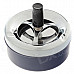 Stylish Creative Zinc Alloy Press Rotary Ashtray - Deep Blue + Silver + Black