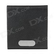 Stylish Lichee Pattern Portable Cigarette Case / Card Holder - Black (Holds 14 PCS)