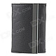 Double Side PU Leather + Aluminum Alloy Portable Cigarette Case / Card Holder - Black (Holds 14 PCS)