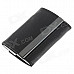 Double Side PU Leather + Aluminum Alloy Portable Cigarette Case / Card Holder - Black (Holds 14 PCS)