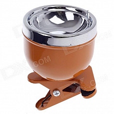 780B Creative Clip-on Cup Shape Zinc Alloy Ashtray - Wheat + Silver