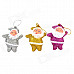 01020 Cute Shiny Little Santa Claus Decorative Doll for Christmas - Multicolored (20 PCS)