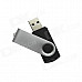 Ourspop U016 Swivel USB 2.0 Flash Drive Memory Stick - Black + Silver (8GB)