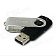 Ourspop U016 Swivel USB 2.0 Flash Drive Memory Stick - Black + Silver (16GB)