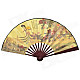 TsingPing Tune 10.7'' Chinese Folding Art Fan - Brown + Yellow