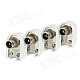 Soldering Free Cable Television Antenna Plug Adapters - White + Silver (4 PCS)