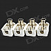 Soldering Free Cable Television Antenna Plug Adapters - White + Silver (4 PCS)