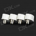 Soldering Free Cable Television Antenna Plug Adapters - White + Silver (4 PCS)