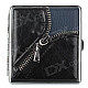 Zipper Style PU Leather + Stainless Steel Double-Sided Cigarette Case - Black (Holds 20 PCS)