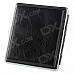 Zipper Style PU Leather + Stainless Steel Double-Sided Cigarette Case - Black (Holds 20 PCS)