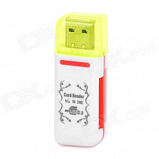 Multi-in-One USB 2.0 MicroSD / TF / SD / M2 / MS Memory Card Reader - White + Red + Yellow