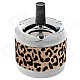 Creative Zinc Alloy Leopard Pattern Press Rotary Ashtray - Silver + Black + Golden