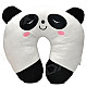 Cute Panda U-Style Car Travel Neck Head Cushion Pillow - White + Black