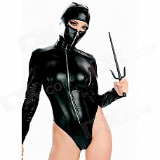 Toxic Hooded Ninja Teddy Female Costume - Black (Size-L)