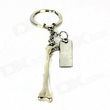 Zinc Alloy Dog Bone Keychain - Silver