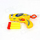 Manual Launch Outdoor Indoor Sponge Ball Gun Toy for Kids w/ 3-Sponge Cartridges - Yellow