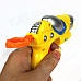 Manual Launch Outdoor Indoor Sponge Ball Gun Toy for Kids w/ 3-Sponge Cartridges - Yellow