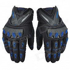 SCOYCO mc10 Racing Car Full-finger Gloves - Black + Blue (Size M)