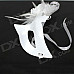 Smooth Tip with Flash Powder Feather Mask - White